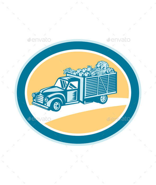 Vintage Pickup Truck Delivery Harvest Retro - Travel Conceptual