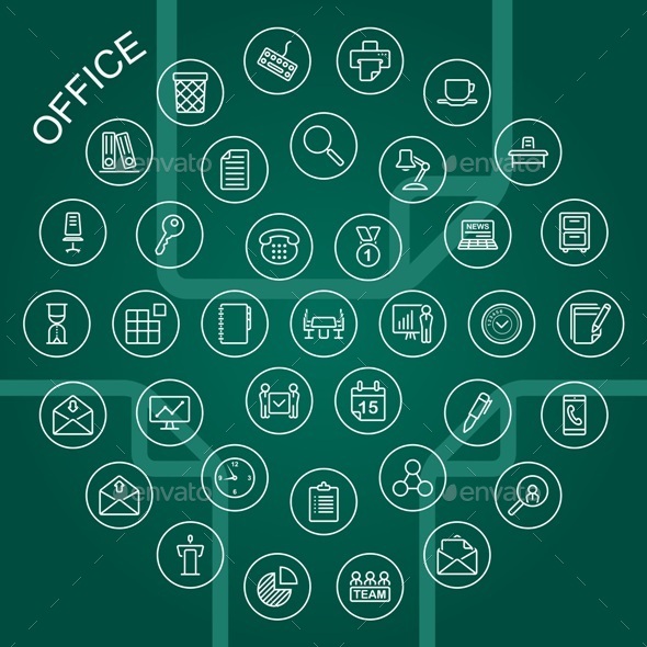 Vector Line Icons - Office - Business Icons