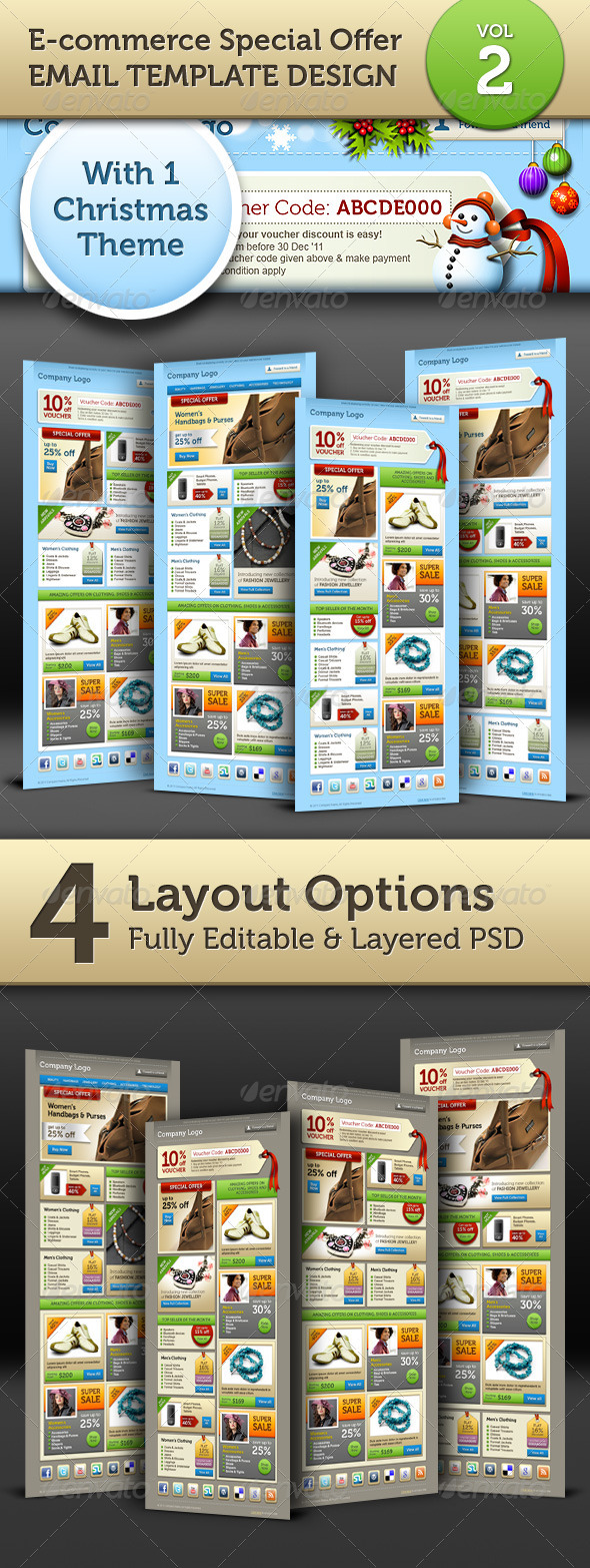 E-commerce Offers Email Template Design Vol.2