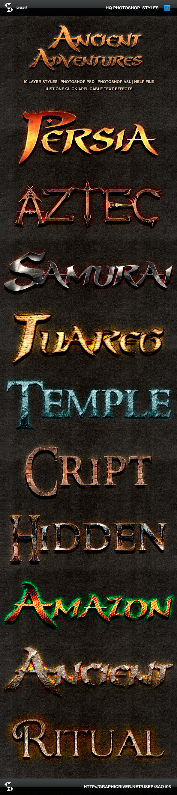 Ancient Adventures Text Effects - Text Effects Styles