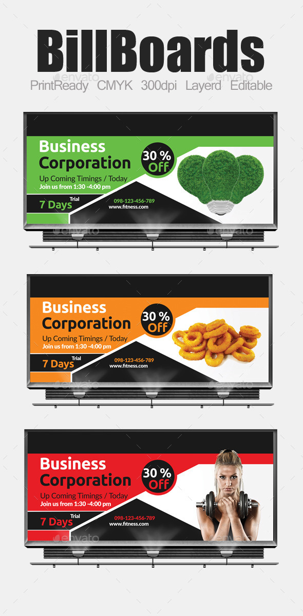 Multi Purpose Business Billboard Template - Signage Print Templates