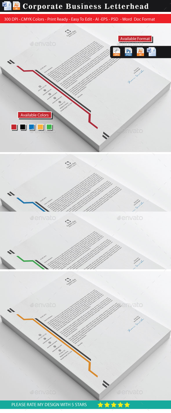Graphic Bag Business Letterhead - Stationery Print Templates