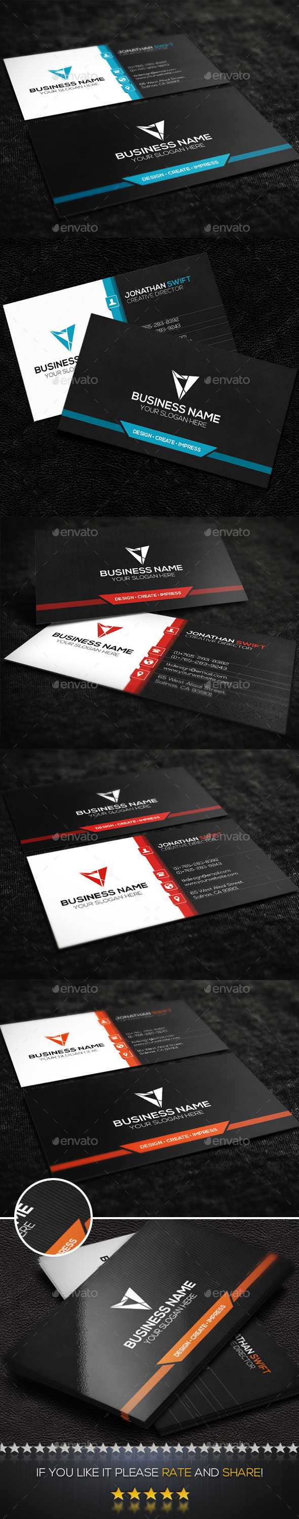 Modern Corporate Business Card No.03 - Corporate Business Cards