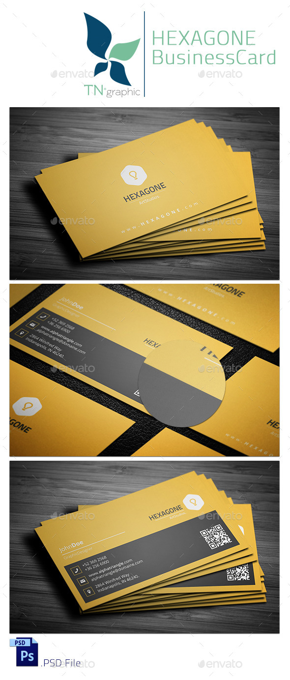 Hexagone - Business Card - Corporate Business Cards