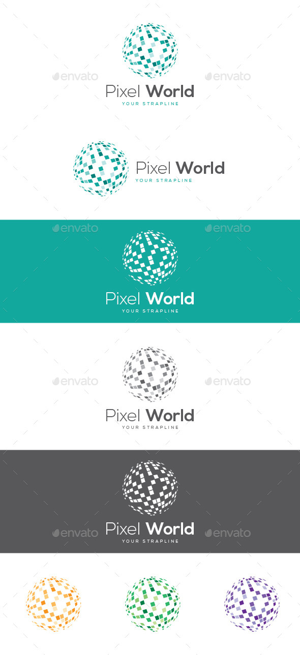 Pixel World Logo - 3d Abstract