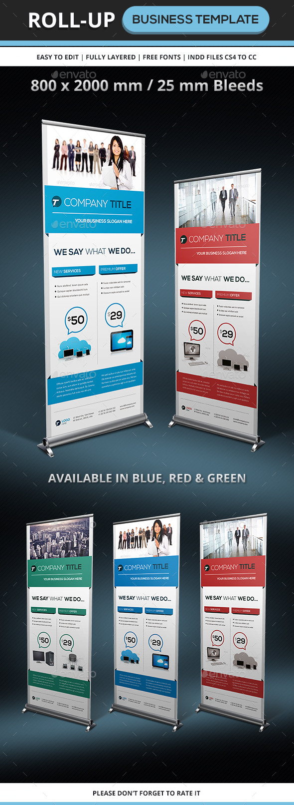 Corporate & Business Rollup Template - Signage Print Templates