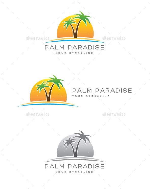Palm Paradise Logo - Nature Logo Templates