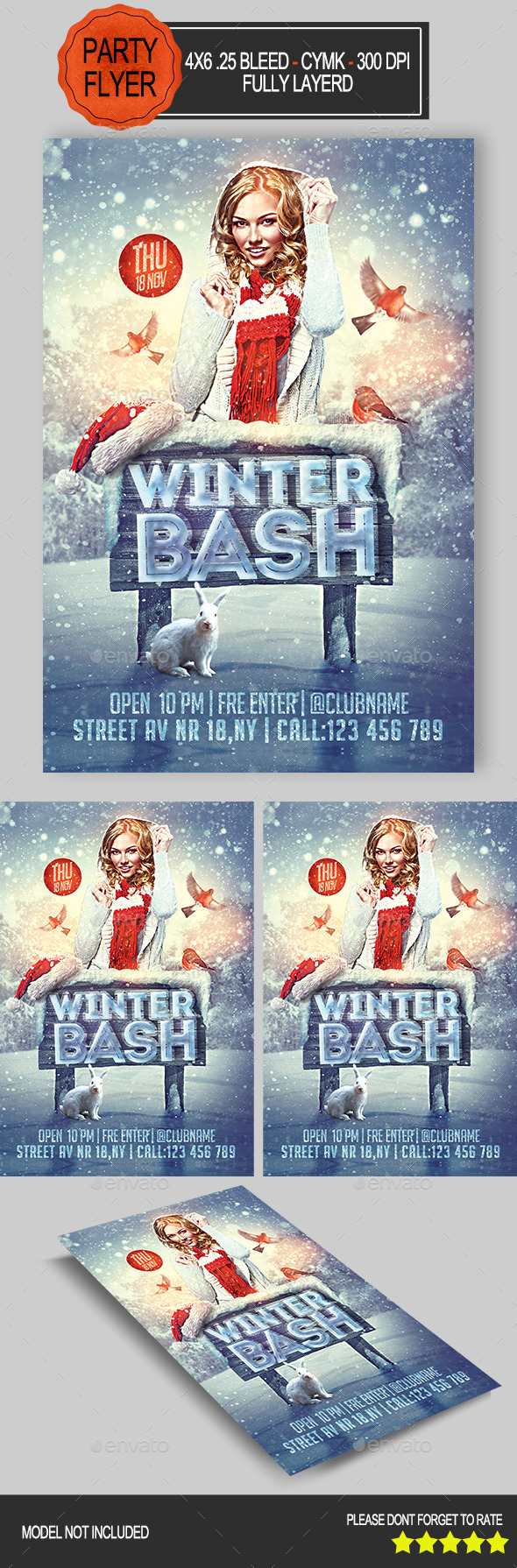 Winter Bash Party Flyer - Clubs & Parties Events