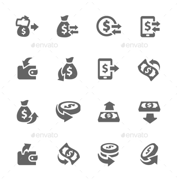 Money Moving Icons - Business Icons