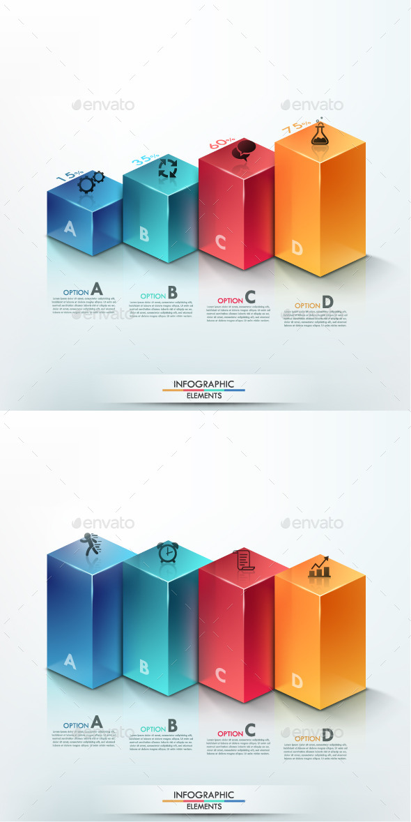 3d Modern Infographic Options Banner (2 Items) - Infographics