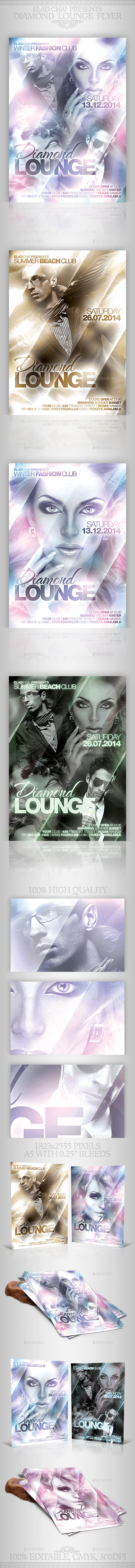 Diamond Lounge Winter Flyer Template - Clubs & Parties Events