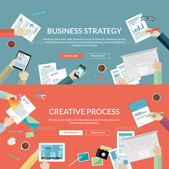 Flat Concepts for Business and Creative Process - Business Conceptual