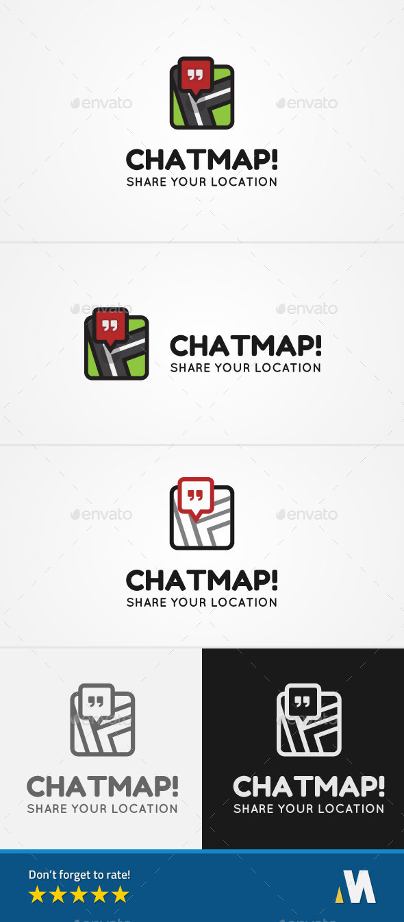 Chat Map or Share Location - Objects Logo Templates