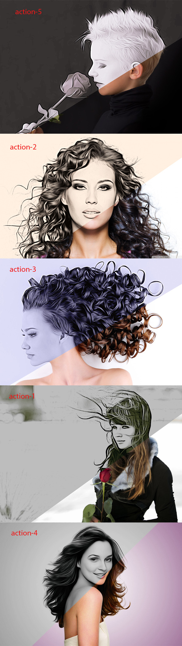 Black & White Oil Action - Actions Photoshop