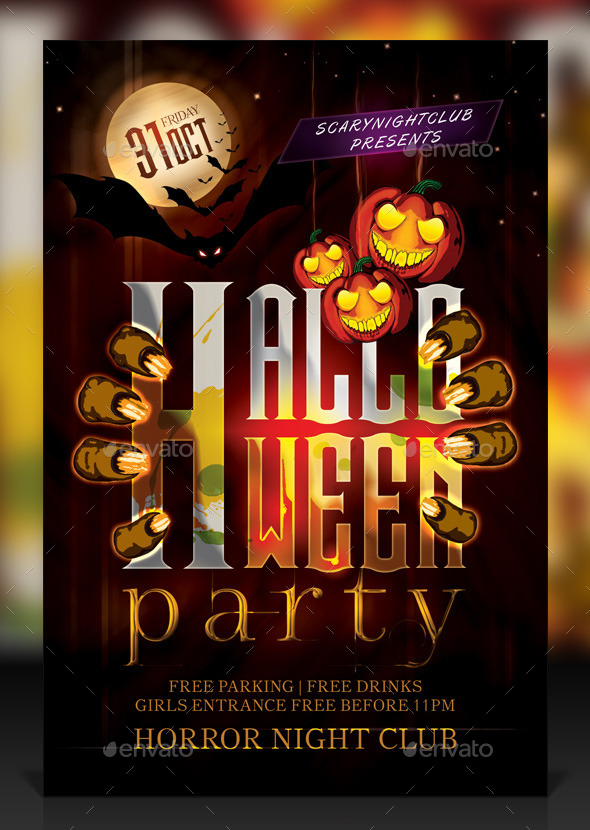 Haunted Halloween Party Flyer - Holidays Events