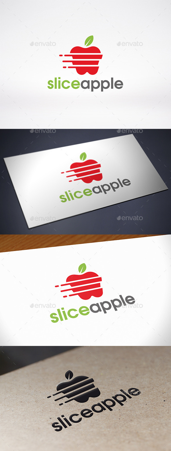 Slice Apple Logo Template - Food Logo Templates