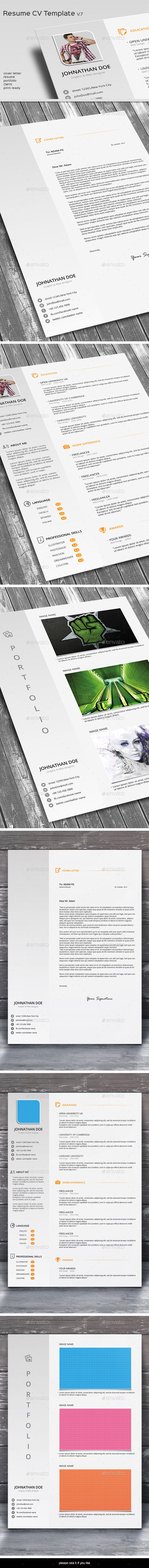 Resume CV Template V.7 - Resumes Stationery
