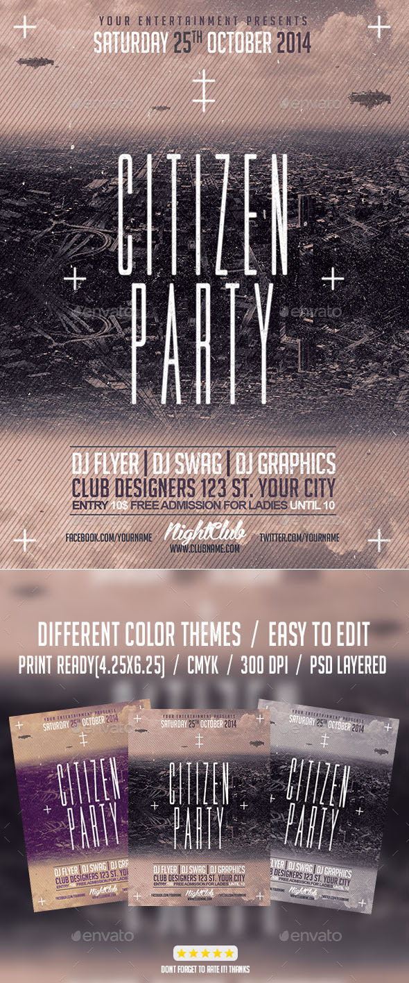 Citizen Alternative Party PSD Flyer Template - Events Flyers