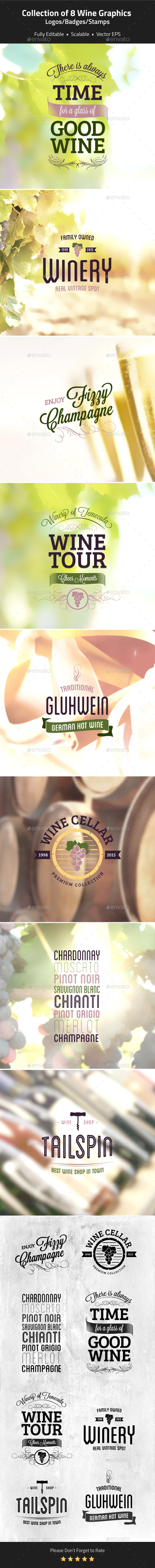 Wine Logos, Badges, Stamps - Badges & Stickers Web Elements