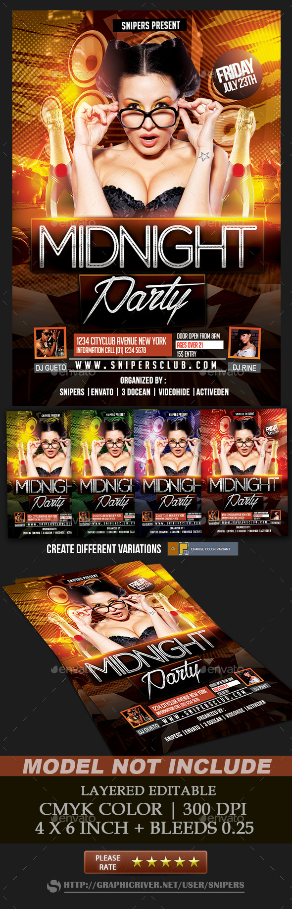 Midnight Party Flyer - Clubs & Parties Events