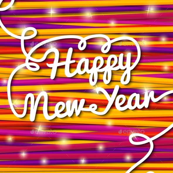 Happy New Year Handwritten Lettering - Christmas Seasons/Holidays