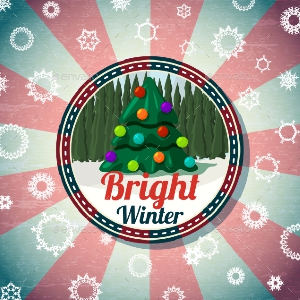 Badge with Christmas Tree - Christmas Seasons/Holidays