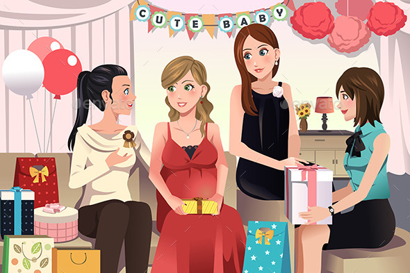 Women in a Baby Shower Party - People Characters