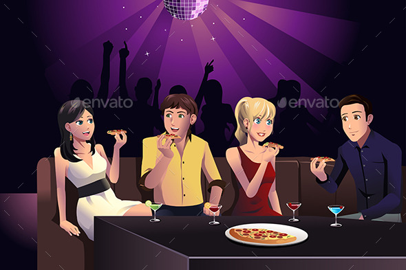 People eating Pizza - People Characters