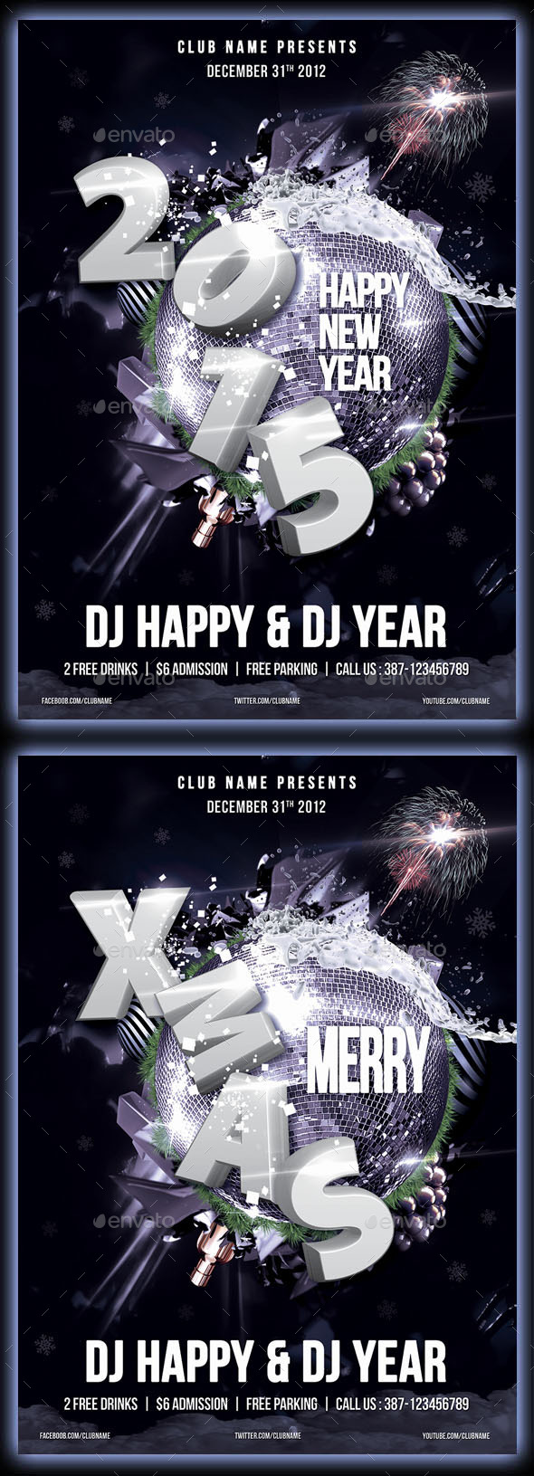 New Year & Xmas Party Flyer - Events Flyers