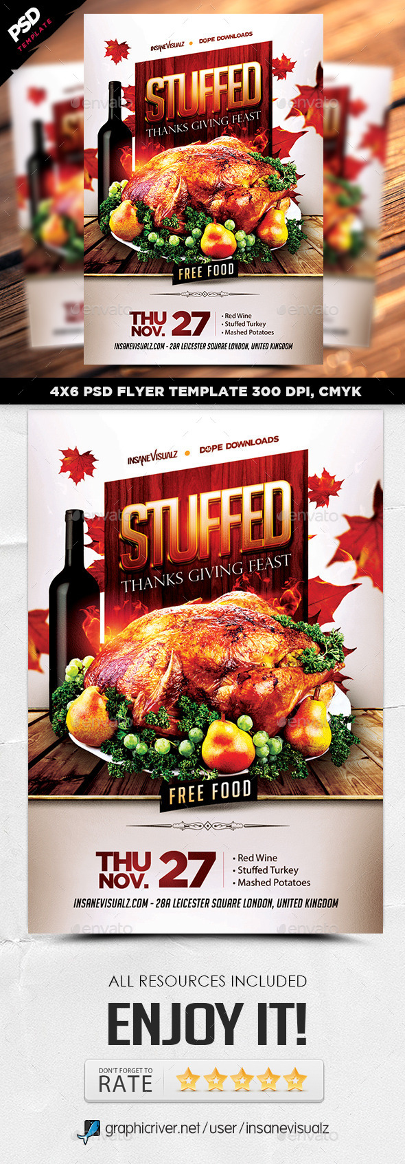 Stuffed Thanksgiving Feast Flyer - Holidays Events