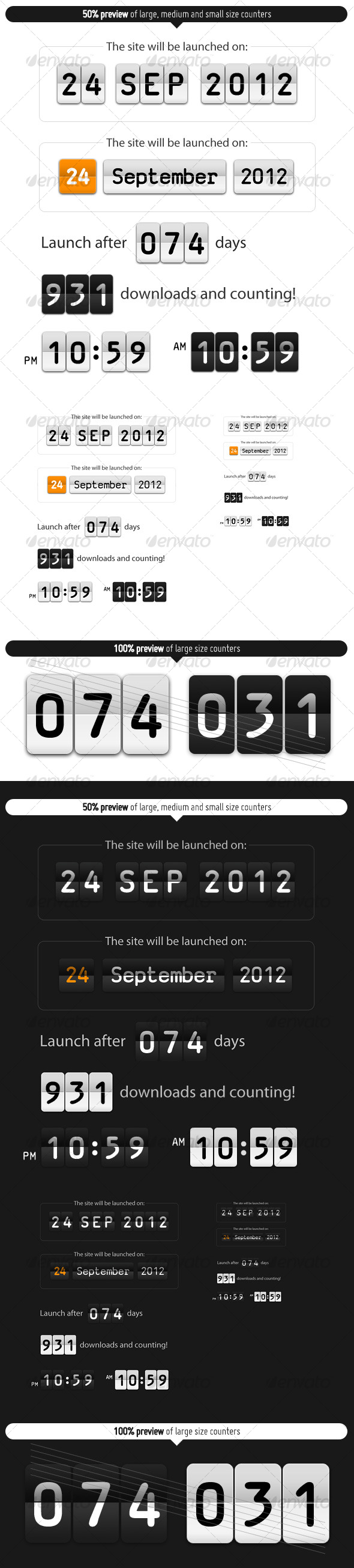 Flip Displays Set - Web Elements