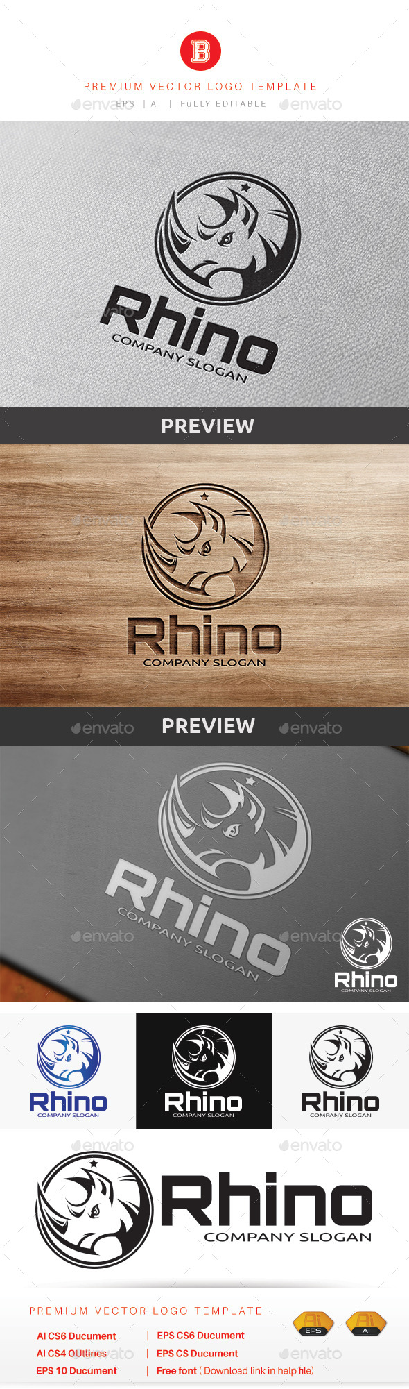 Rhino Logo - Animals Logo Templates