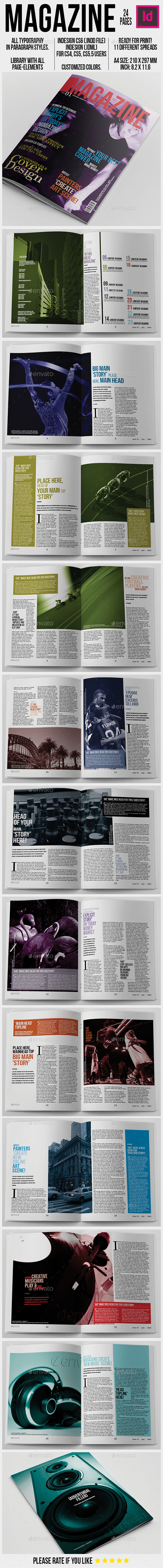 Magazine Template 24 Pages - Magazines Print Templates