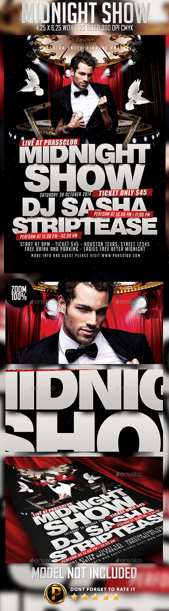 Midnight Show Flyer Template - Clubs & Parties Events
