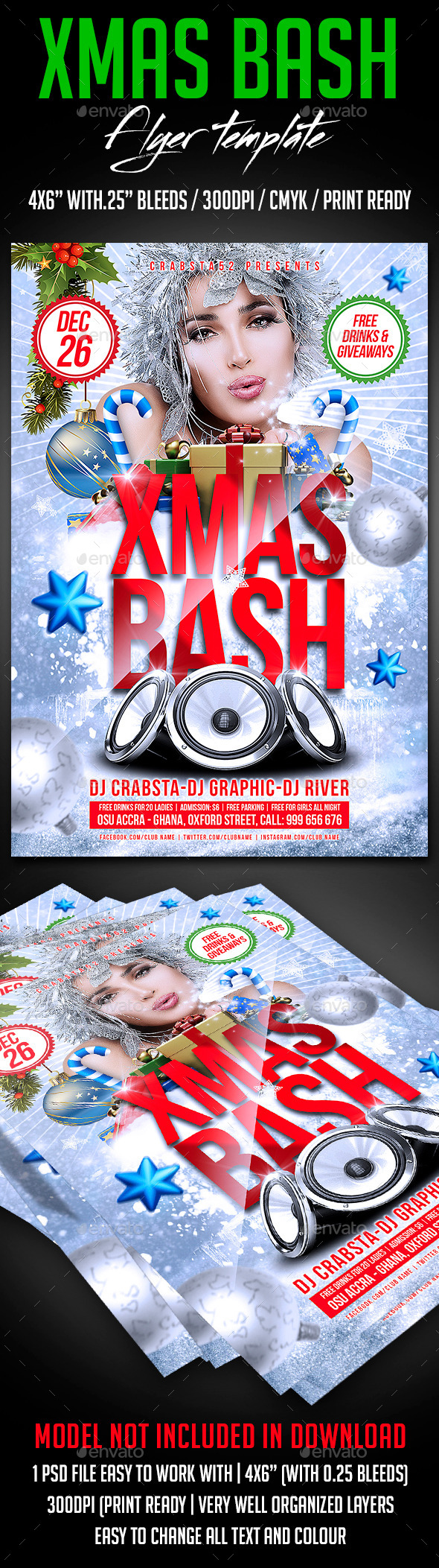 Xmas Bash Flyer Template - Clubs & Parties Events