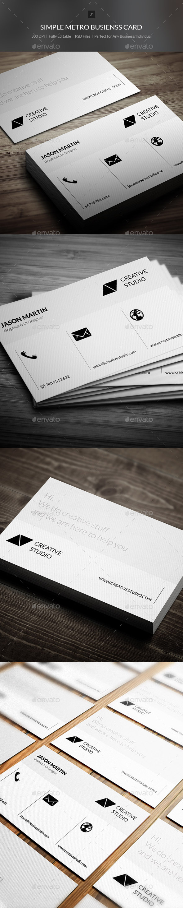 Simple Metro Business Card - 31 - Corporate Business Cards