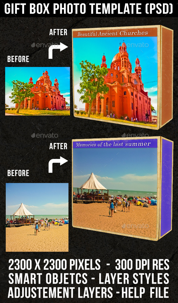 Gift Box Photo Template - Photo Templates Graphics