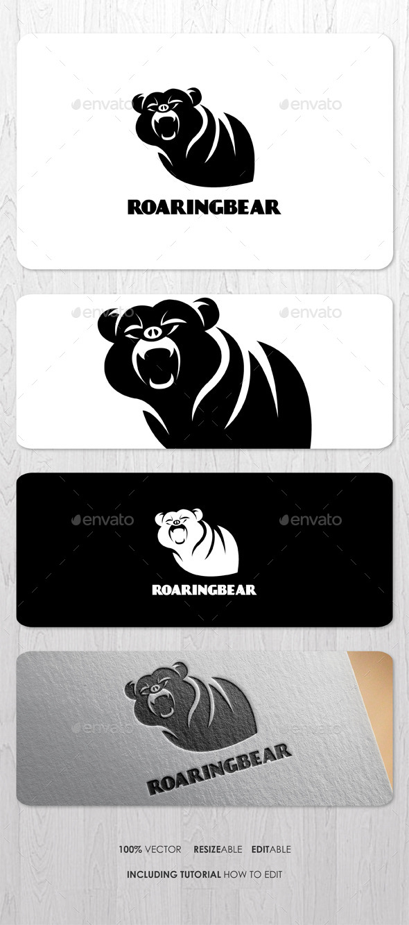 Roaring Bear Logo - Animals Logo Templates