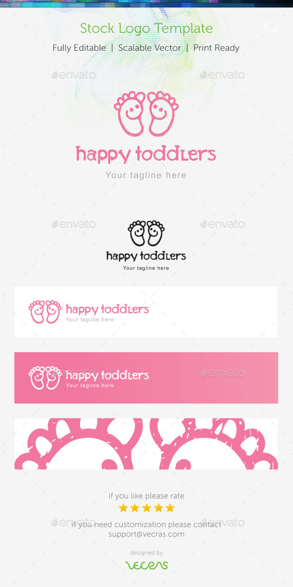 Happy Toddlers Stock Logo Template - Humans Logo Templates