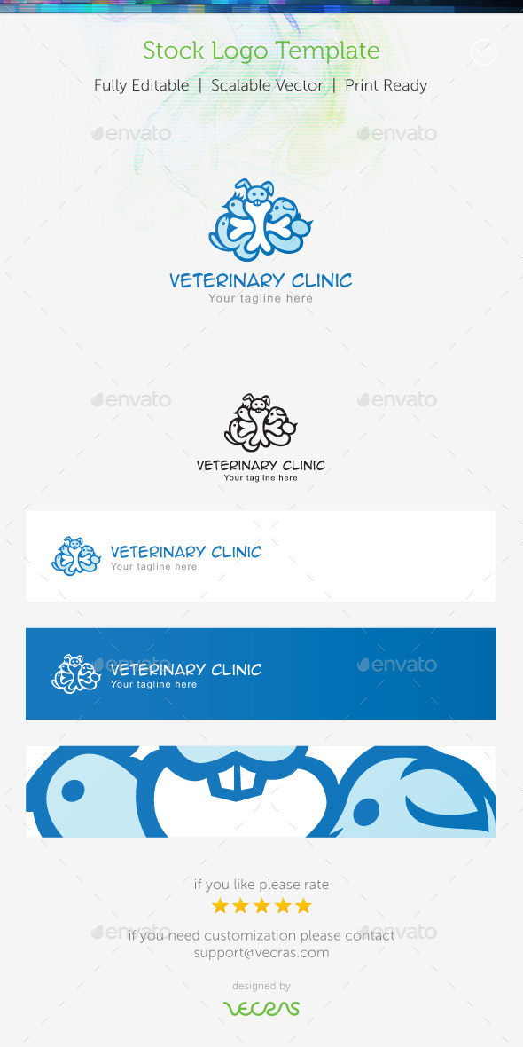 Veterinary Clinic Stock Logo Template