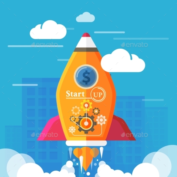 Business Start Up Rocket - Concepts Business