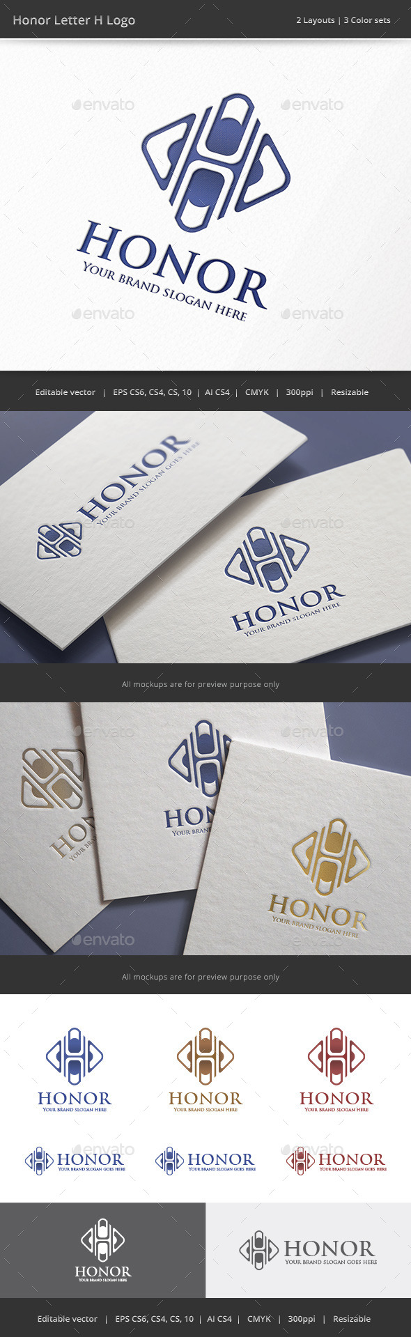 Honor Letter H Logo - Letters Logo Templates