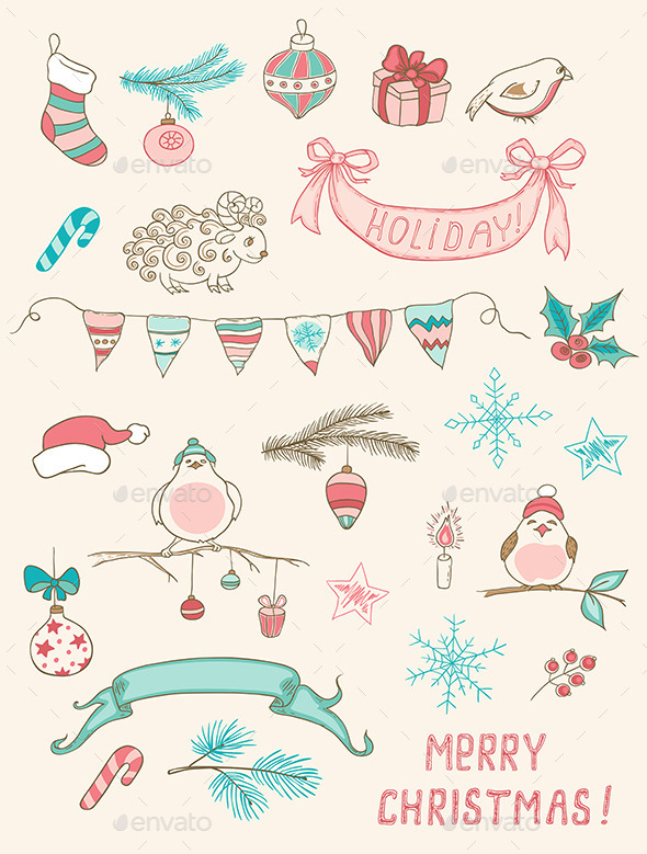 Christmas Doodle Design Elements - Christmas Seasons/Holidays