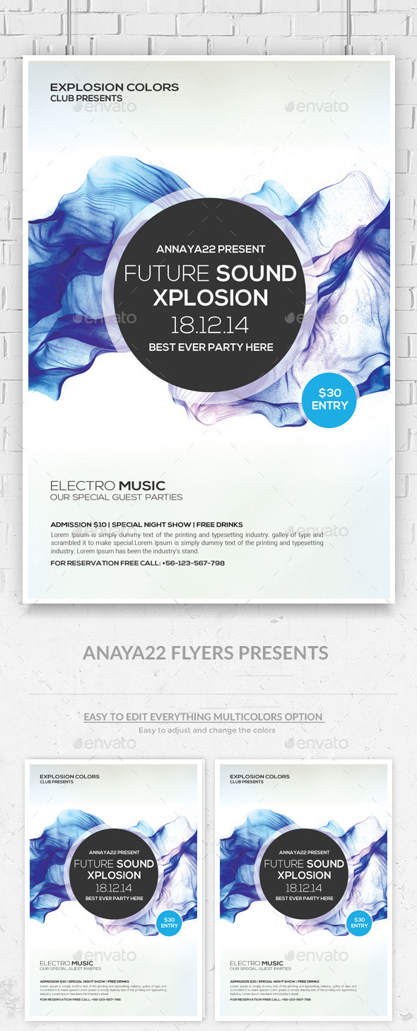 Minimal Abstract Flyer Templates - Clubs & Parties Events