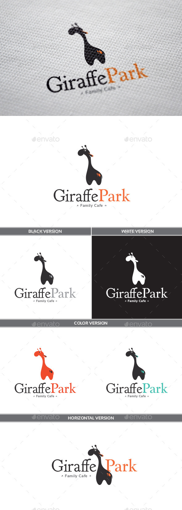 GiraffePark Logo - Animals Logo Templates