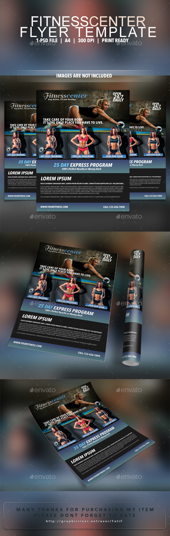 Fitness Center Flyer Template - Corporate Flyers