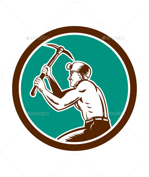 Coal Miner with Pick Axe - People Characters