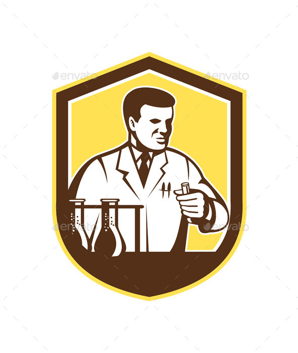Scientist Lab Researcher Chemist Shield - Health/Medicine Conceptual