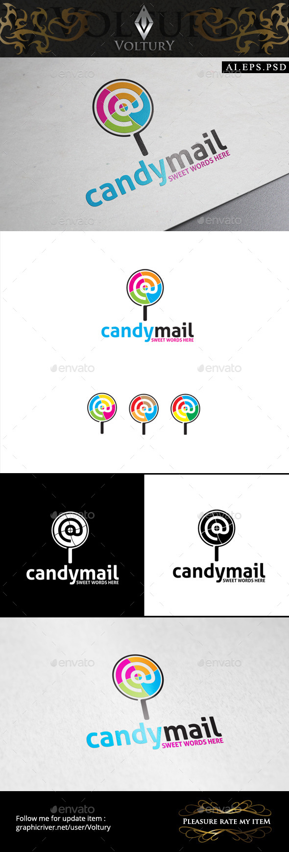 Candy Mail Logo - Symbols Logo Templates