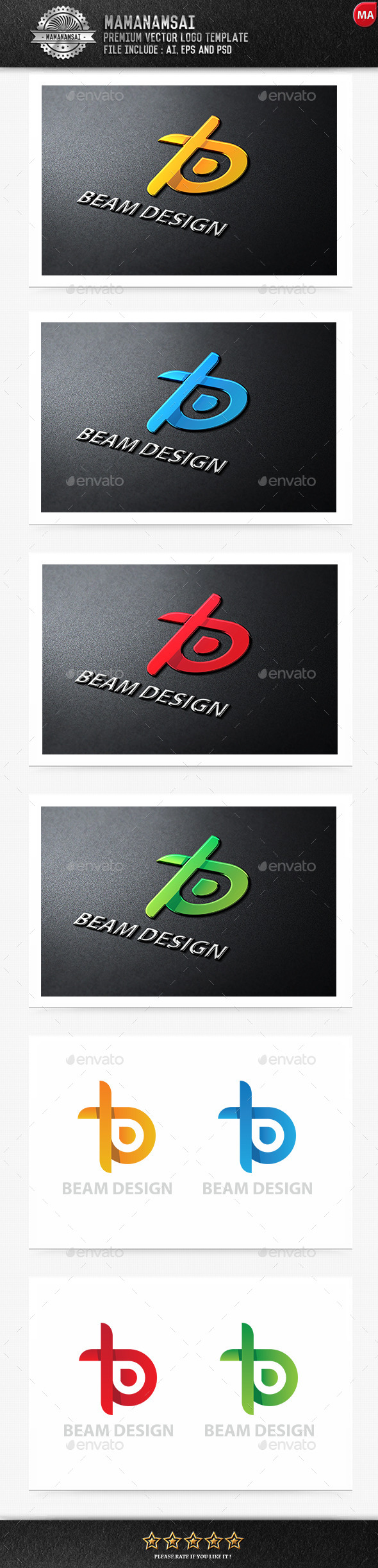 Beam Design Logo - Letters Logo Templates